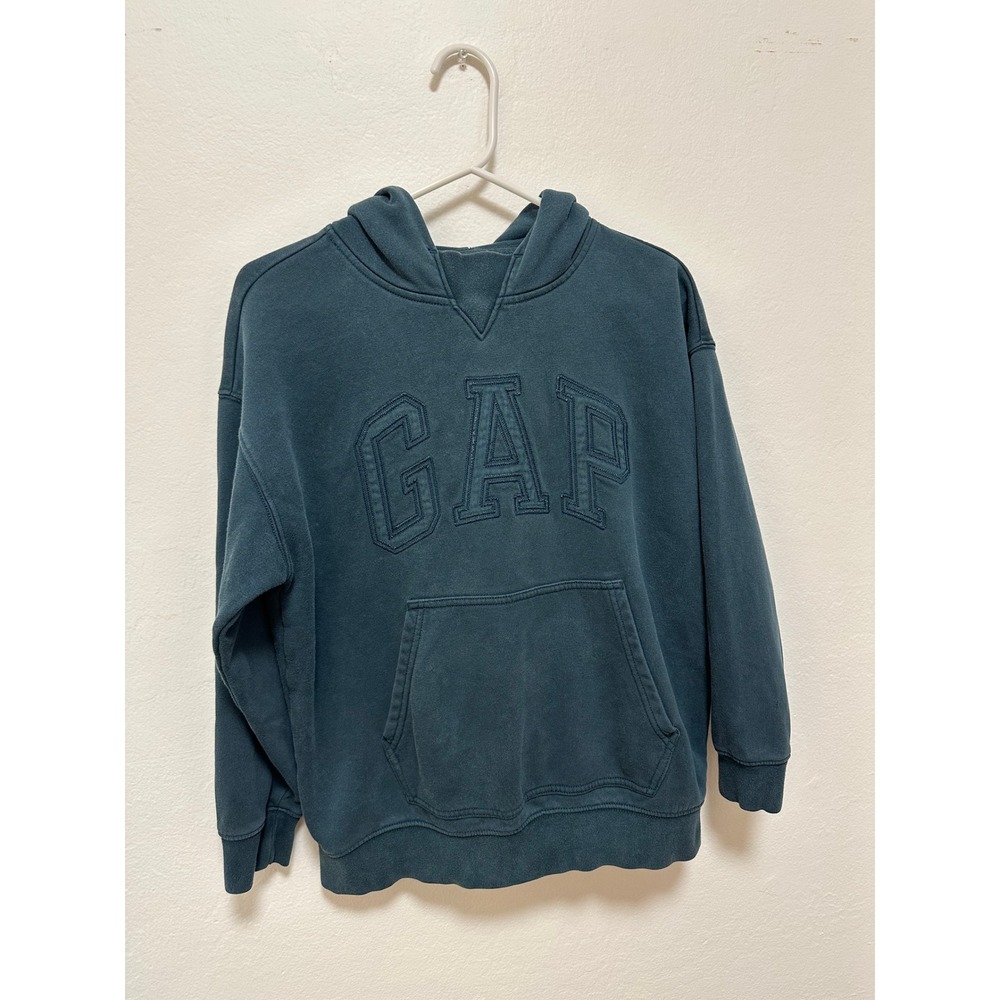 GAP Teen Blue Pullover‎ Hoodie Sweatshirt Classic Logo Pocket Casual Comfy